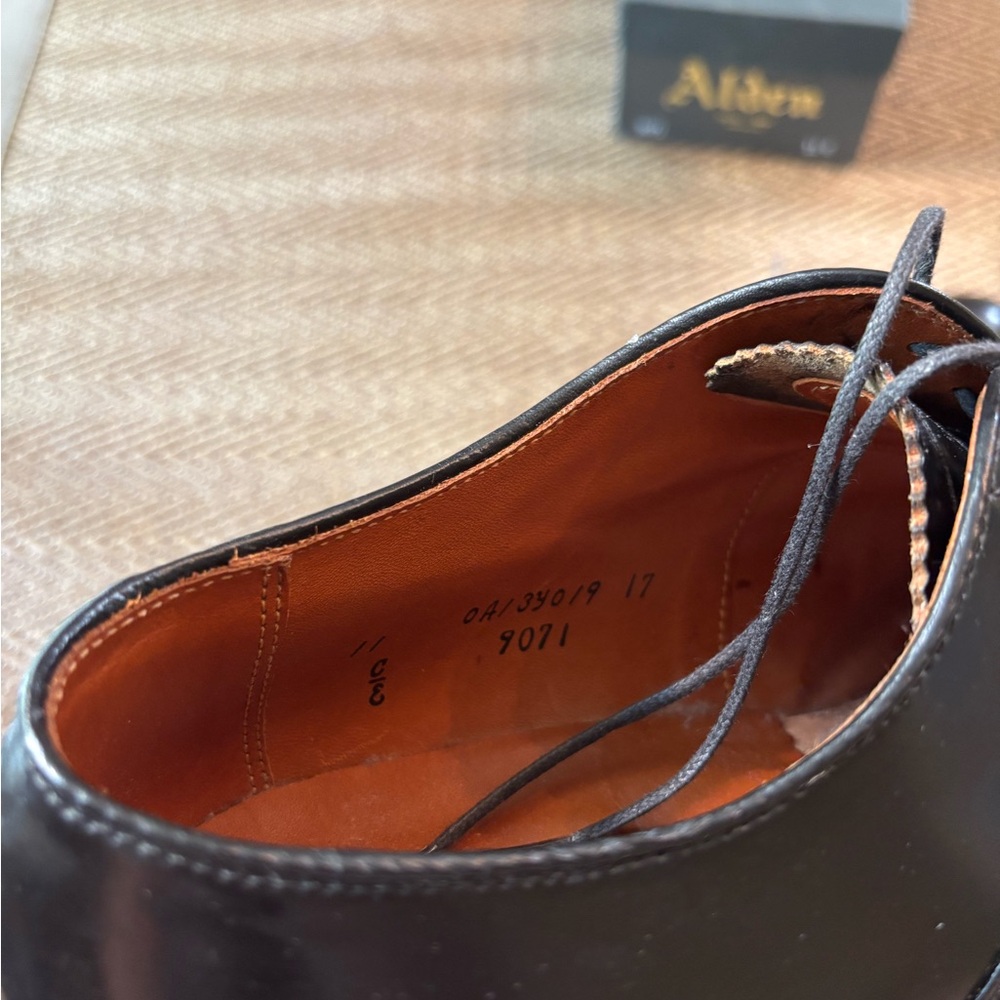 Alden Black Cap-Toe Derby in Polished Shell Cordovan - Picture 10 of 13